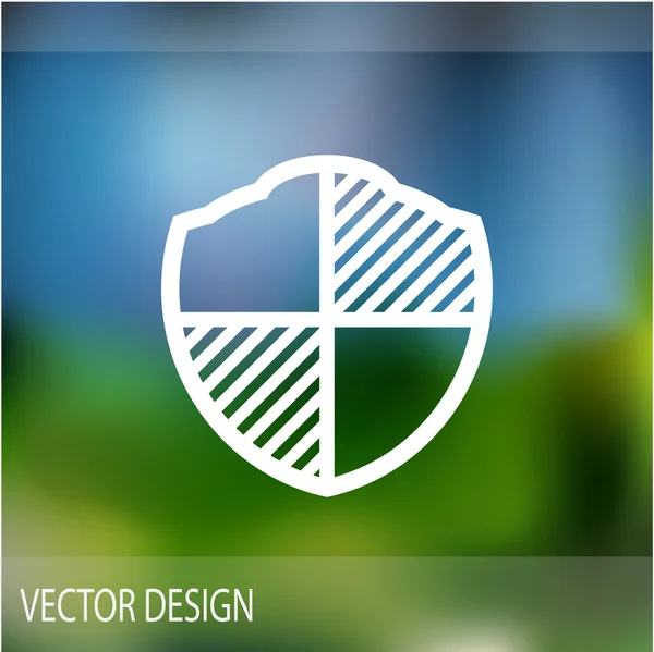 Sencillo escudo web icono — Vector de stock