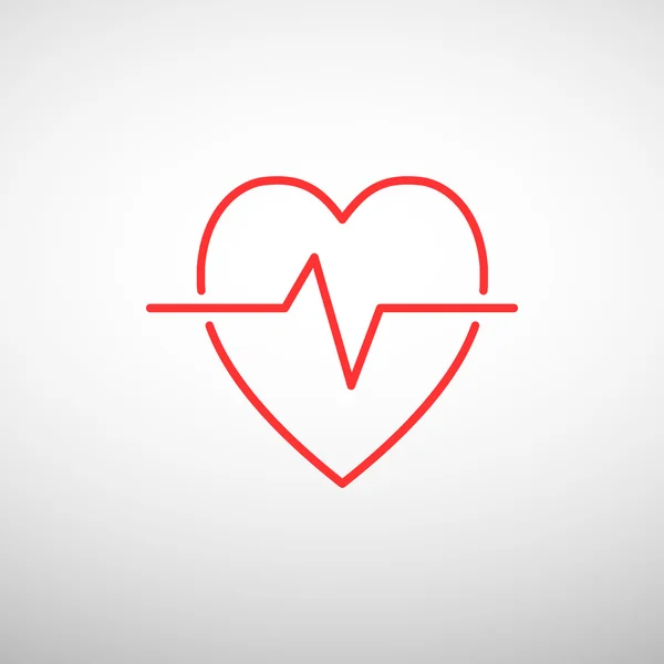 Cardiologie simbol simplu pictogramă — Vector de stoc