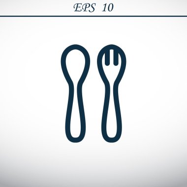 Basit çatal kaşık ve çatal