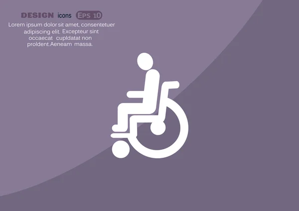 Desativado na cadeira de rodas ícone simples —  Vetores de Stock