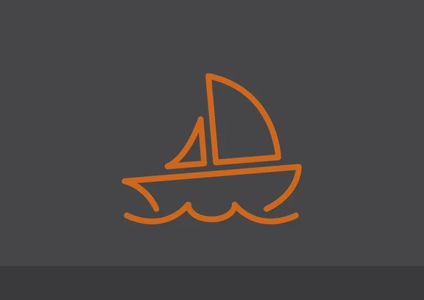 Sailing boat web icon — Stock Vector