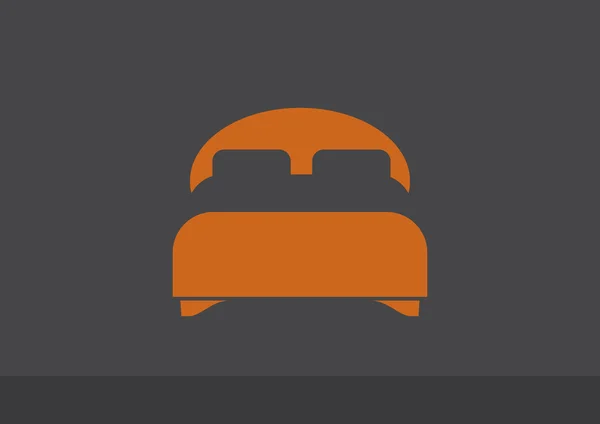 Двуспальная кровать веб-значок, сон и концепция интерьера — стоковый вектор