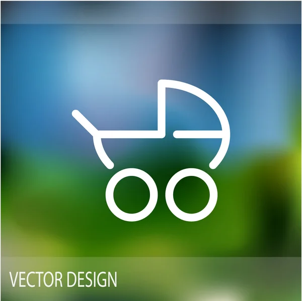 Simple cochecito contorno icono web, ilustración vectorial — Vector de stock