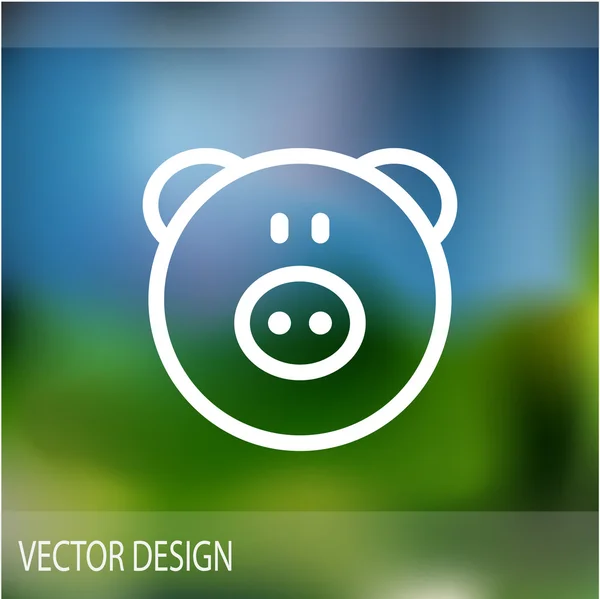 Cabeza de cerdo icono web simple — Vector de stock