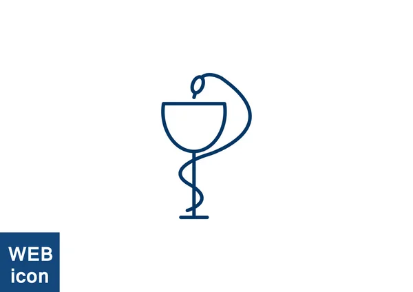 Symbole de pharmacie avec serpent et tasse , — Image vectorielle