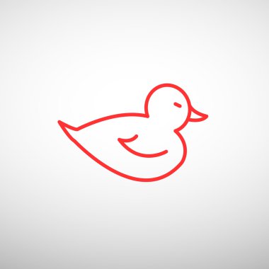Oyuncak ördek yavrusu anahat web simgesi