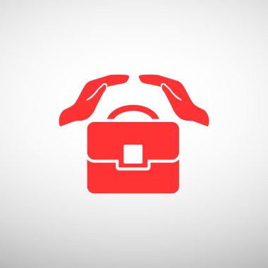 Evrak çantası ile eller web simgesi