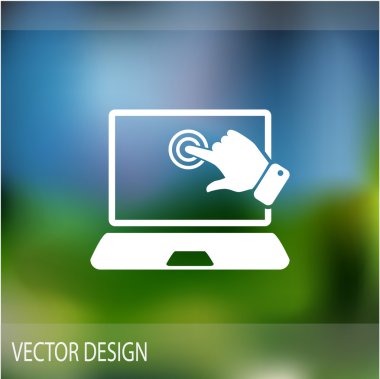 Dokunmatik ekranda dizüstü web simgesi