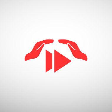 Oyun düğmesi ve eller simgesini