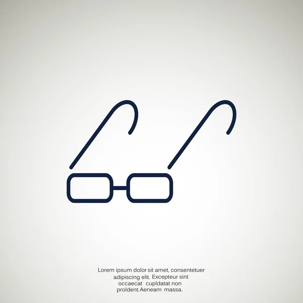 長方形の眼鏡シンプルなアイコン — ストックベクタ