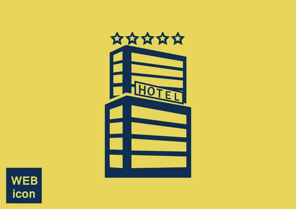 Hotel byggnaden enkel ikon — Stock vektor