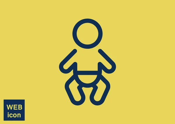 Bayi simbol bayi dalam baris sederhana - Stok Vektor