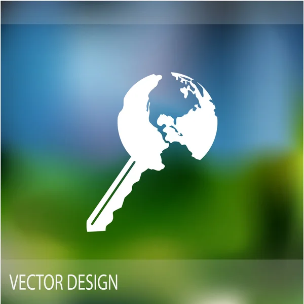 Key to world web icon — Stock Vector