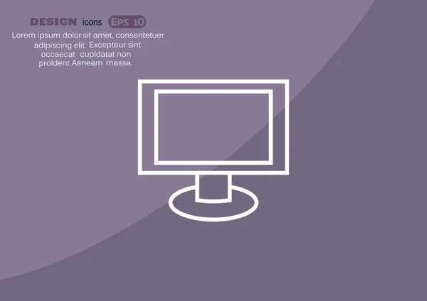 Pantalla de monitor en blanco icono web — Archivo Imágenes Vectoriales