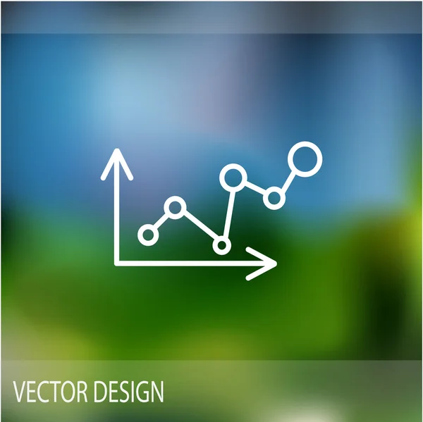 Graphique croissant icône web simple — Image vectorielle