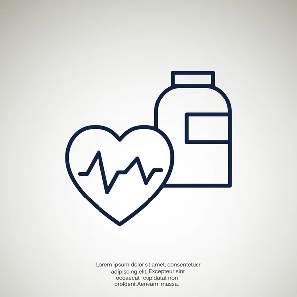 Medicina cardiologica semplice icona web — Vettoriale Stock