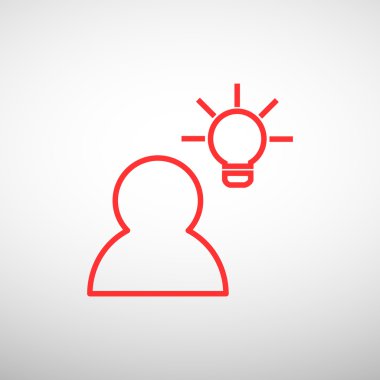 İnsan ve ampul basit simgesi