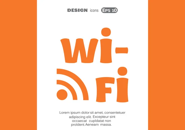 Wi-Fi yazıt dalgalar simgesiyle — Stok Vektör