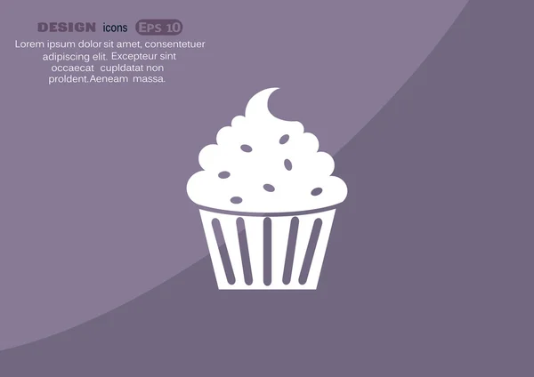 Cupcake επιδόρπιο εικονίδιο web — Διανυσματικό Αρχείο