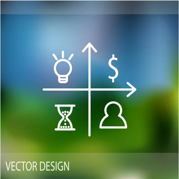 Graphique avec icône de symboles d'entreprise — Image vectorielle