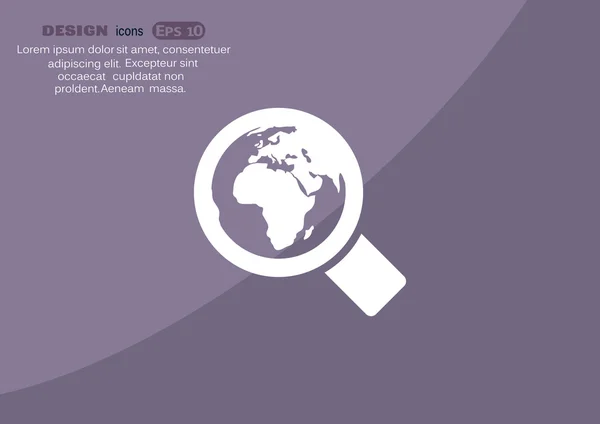 Concepto de búsqueda con lente y planeta — Archivo Imágenes Vectoriales