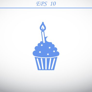 Cupcake tatlı mum ile