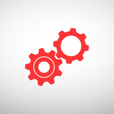 Yuvarlak vites basit simgesi, anahat vektör çizim