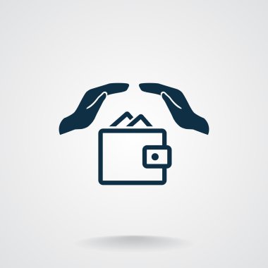 Eller web simgesi ile cüzdan