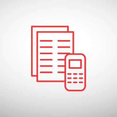 Kağıtları cep telefonu basit web simgesi ile