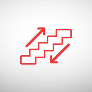 Yürüyen merdivenlerden işaretiyle merdiven ve okları