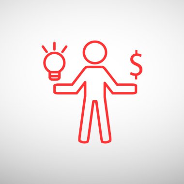 Işık ve dolar simgesi olan insan