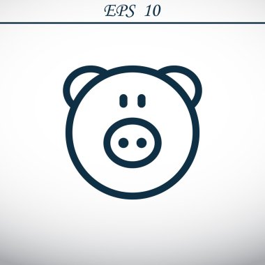 Domuz kafa basit web simgesi