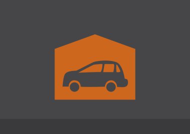 Garajda araba basit simgesiyle