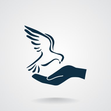 Güvercin el basit simgesi ile