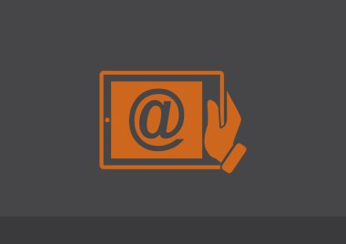 Dijital tablet basit web simgesi, basit vektör çizim