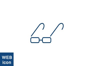 Basit dikdörtgen gözlük simgesi