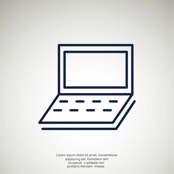 Eenvoudige laptop web pictogram — Stockvector