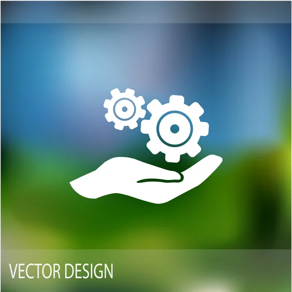 Zaoblený zařízení na jednoduchý ikona ruky — Stockový vektor