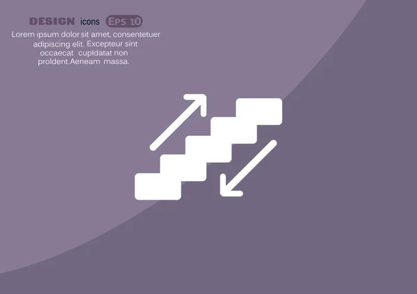 Značka eskalátoru schodiště a šipky — Stockový vektor