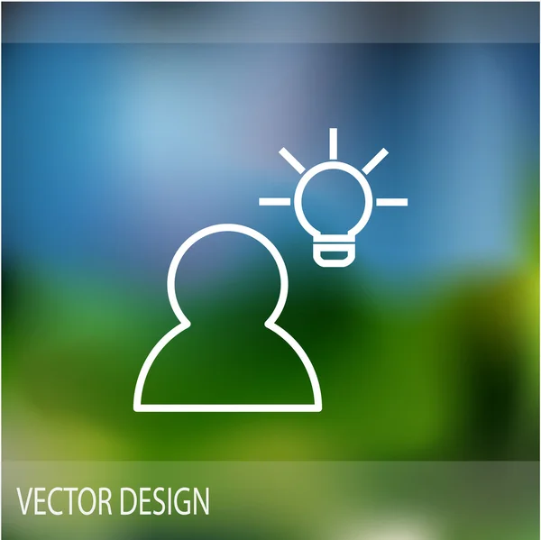 Lidská a žárovka jednoduchý ikona — Stockový vektor