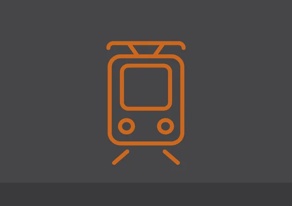 Ikona webové jednoduché tramvaj — Stockový vektor