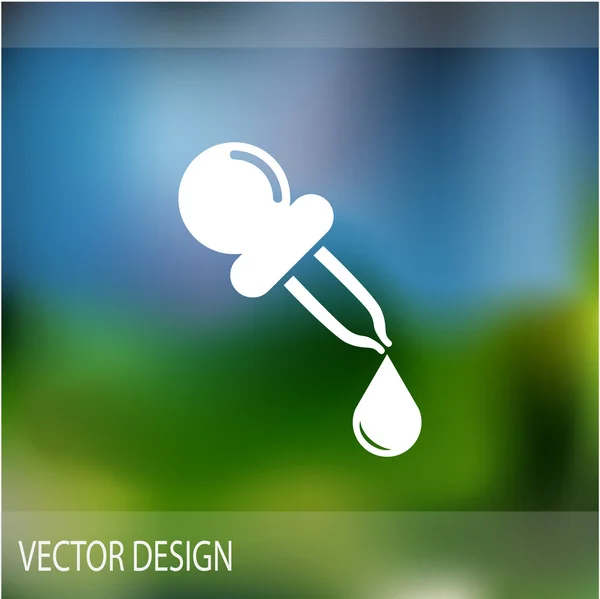 Pipeta con icono web gota — Vector de stock