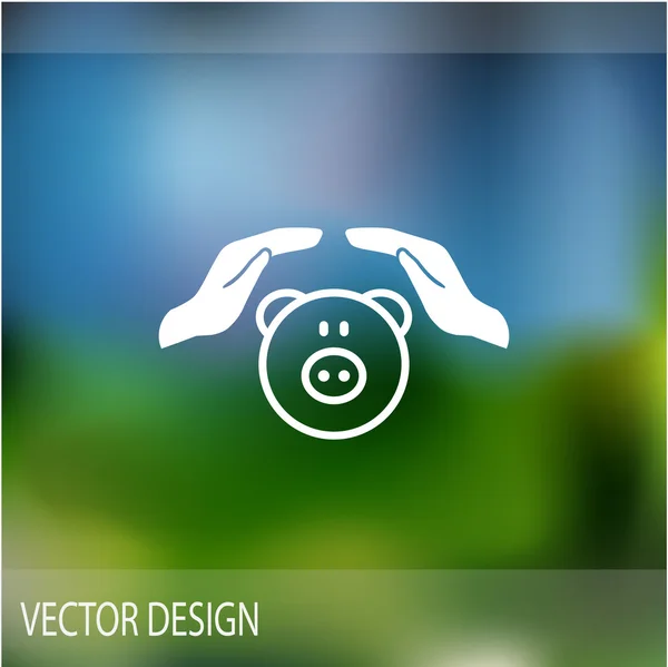 Hucha con las manos icono — Vector de stock