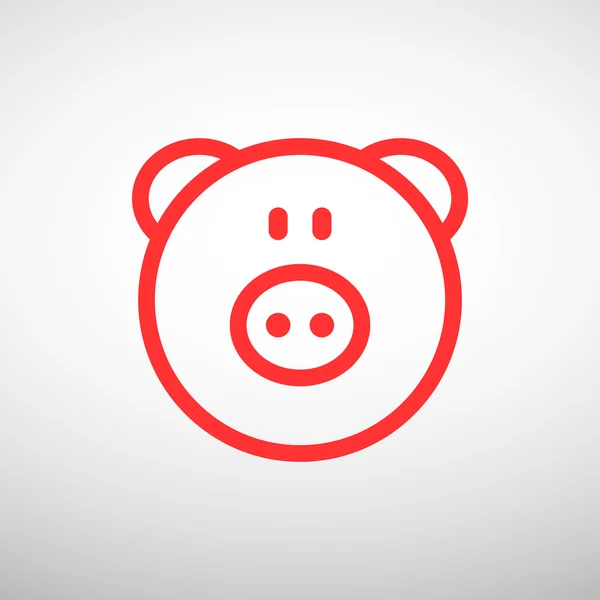 Piggy hoofd eenvoudige web pictogram — Stockvector