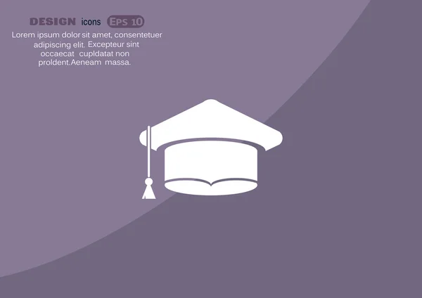 Sombrero académico icono web simple — Archivo Imágenes Vectoriales