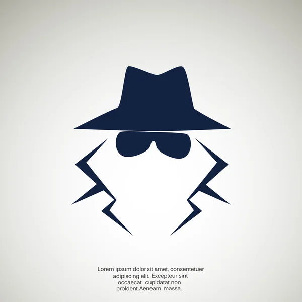 Silueta de agente espía anónimo — Vector de stock