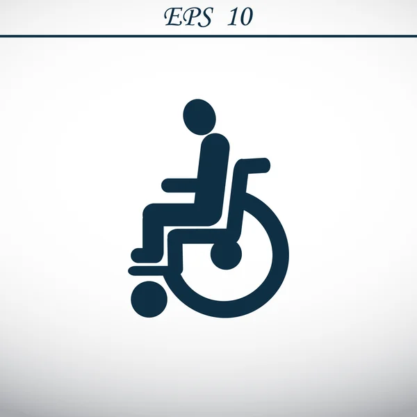Desativado na cadeira de rodas ícone simples —  Vetores de Stock