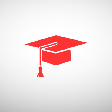 Akademik şapka basit web simgesi