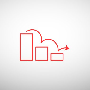 Grafik simgesi üzerinde Eğri ok