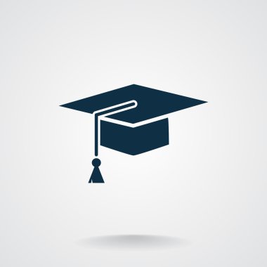 Akademik şapka basit web simgesi